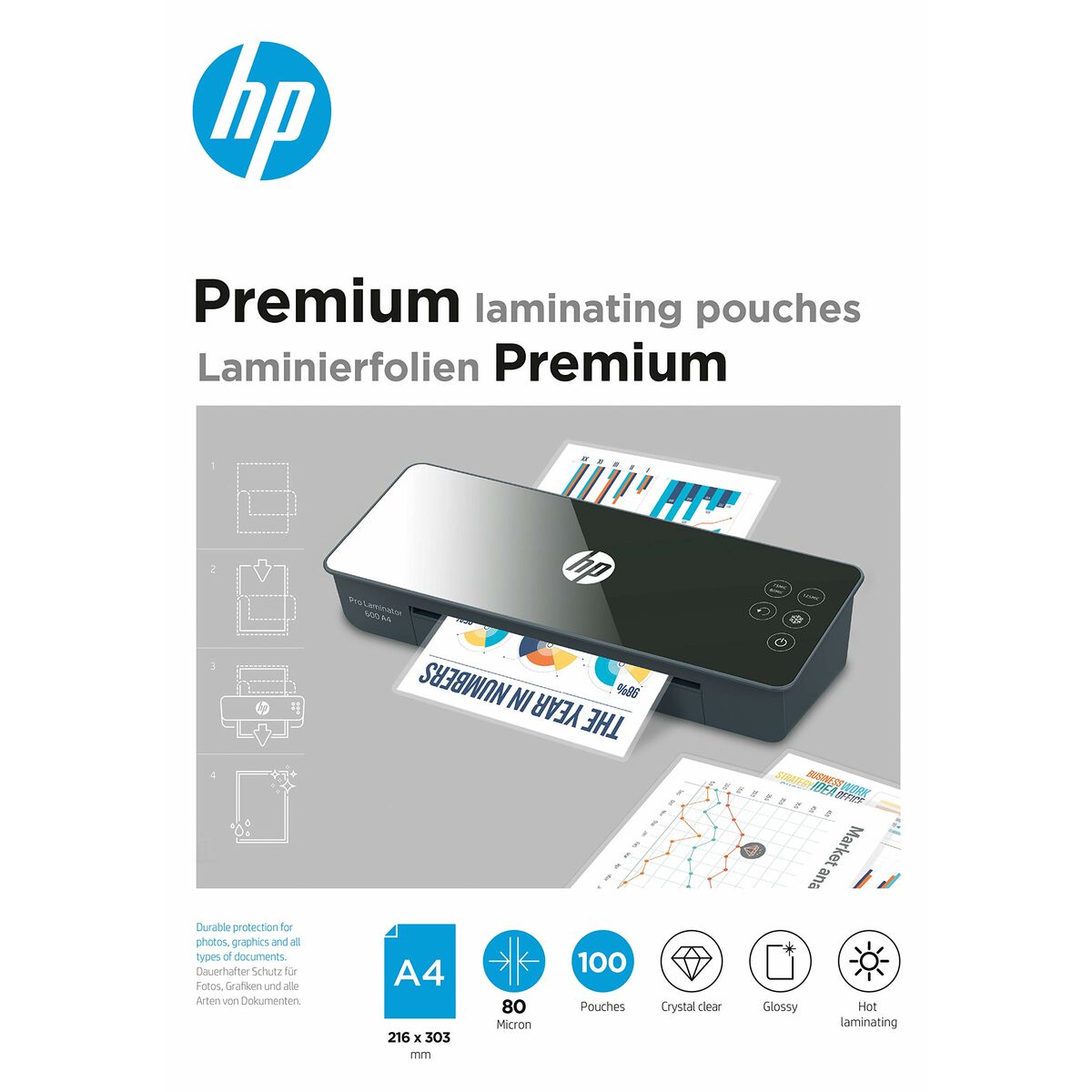 Fundas de plastificar HP Premium 9123 (1 unidad) 80 mic