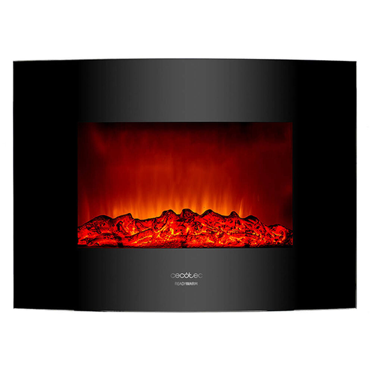 Chimenea Eléctrica Decorativa de Pared Cecotec Warm 2200 Curved Flames 2000W Negro